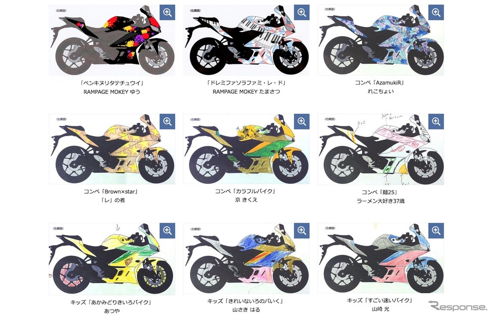 YZF-R3/R25デザインコンペティション 応募作品の例《画像：ヤマハ発動機》