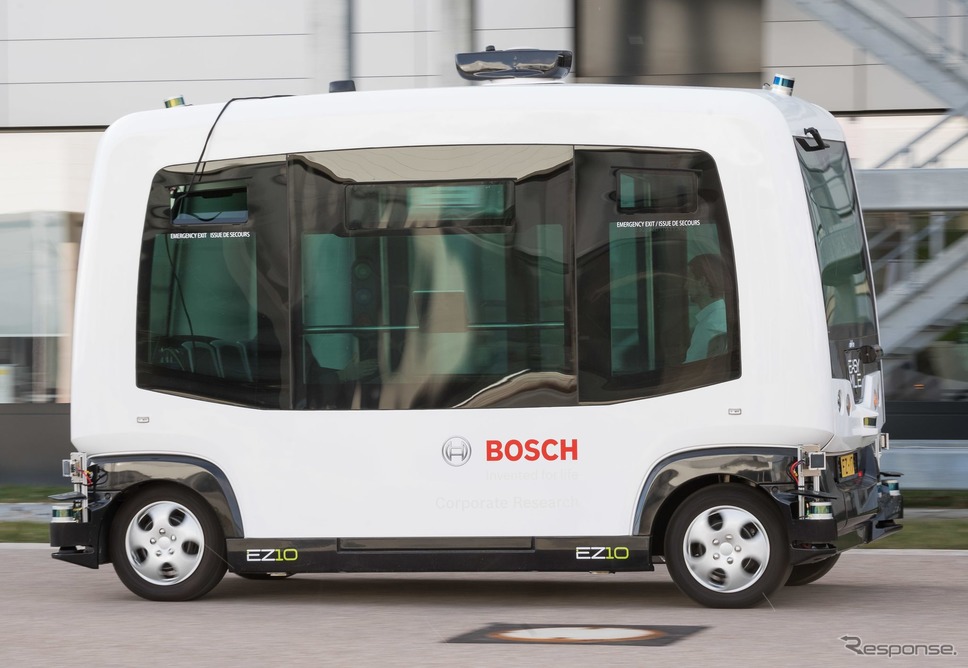 ボッシュの無人シャトルによる自動運転の走行テスト《photo by Bosch》