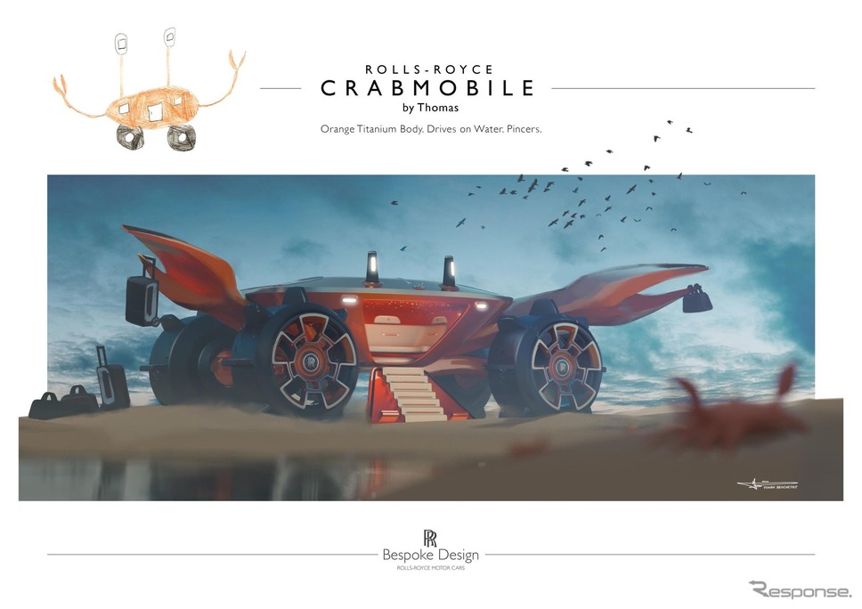 子ども達の作品をロールスロイスがデザインレンダリング化したイラストの見本《photo by Rolls-Royce Motor Cars》
