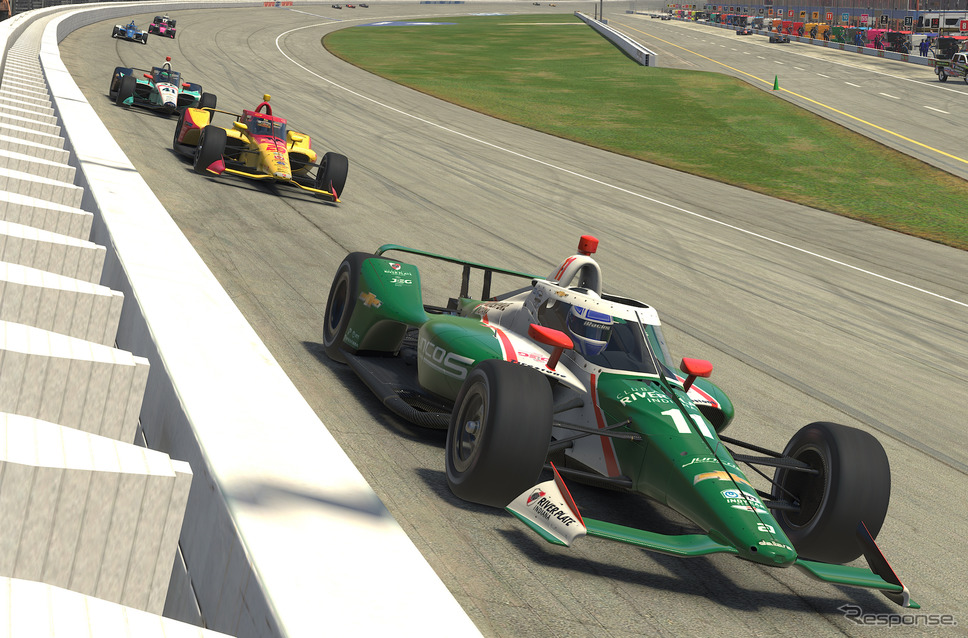 バーチャルの「インディカー iRacing チャレンジ」第3戦の模様。《写真提供 INDYCAR》