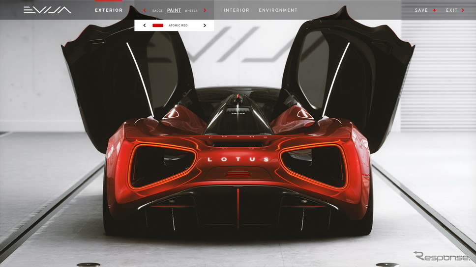 ロータス・エヴァイヤ のコンフィギュレーター《photo by Lotus Cars》
