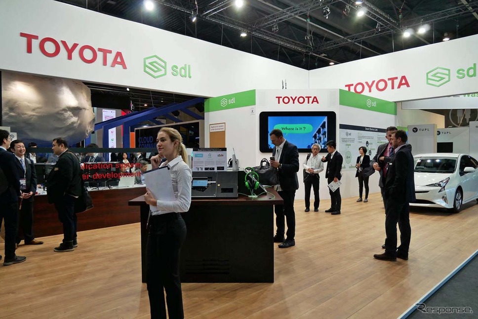 トヨタはスマホ連携の「SDL」対応をグローバルで進めている（2019年2月、MWC）《撮影 会田肇》