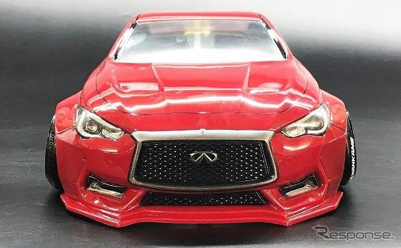 フルエアロ インフィニティ Q60、1/10電動RCカー用ボディでR31ハウス