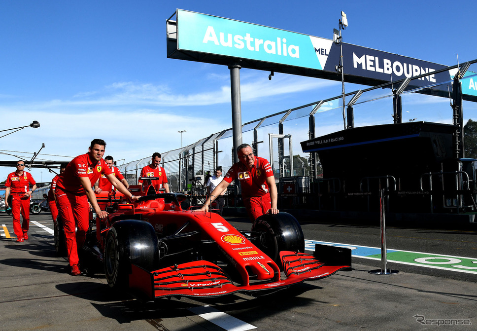 フェラーリSF1000、#5 ベッテル車(2020年3月、中止となったオーストラリアGPにて)《写真提供 Ferrari》