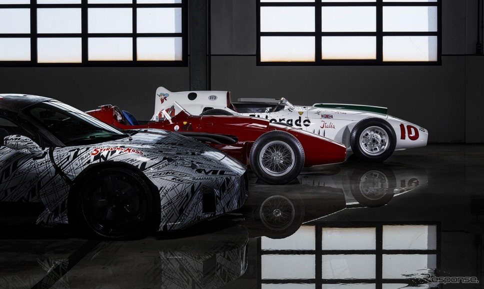 (手前から)マセラティMC20プロトタイプ、250F、エルドラド《photo by Maserati》