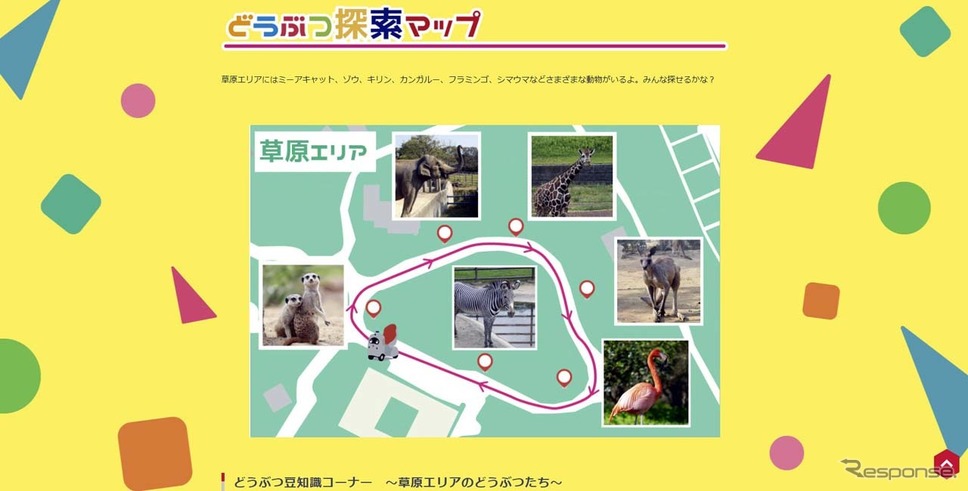 オンライン動物園で周回するコース。6箇所で動物のガイドが聞けた《画像 ZMPサイト》