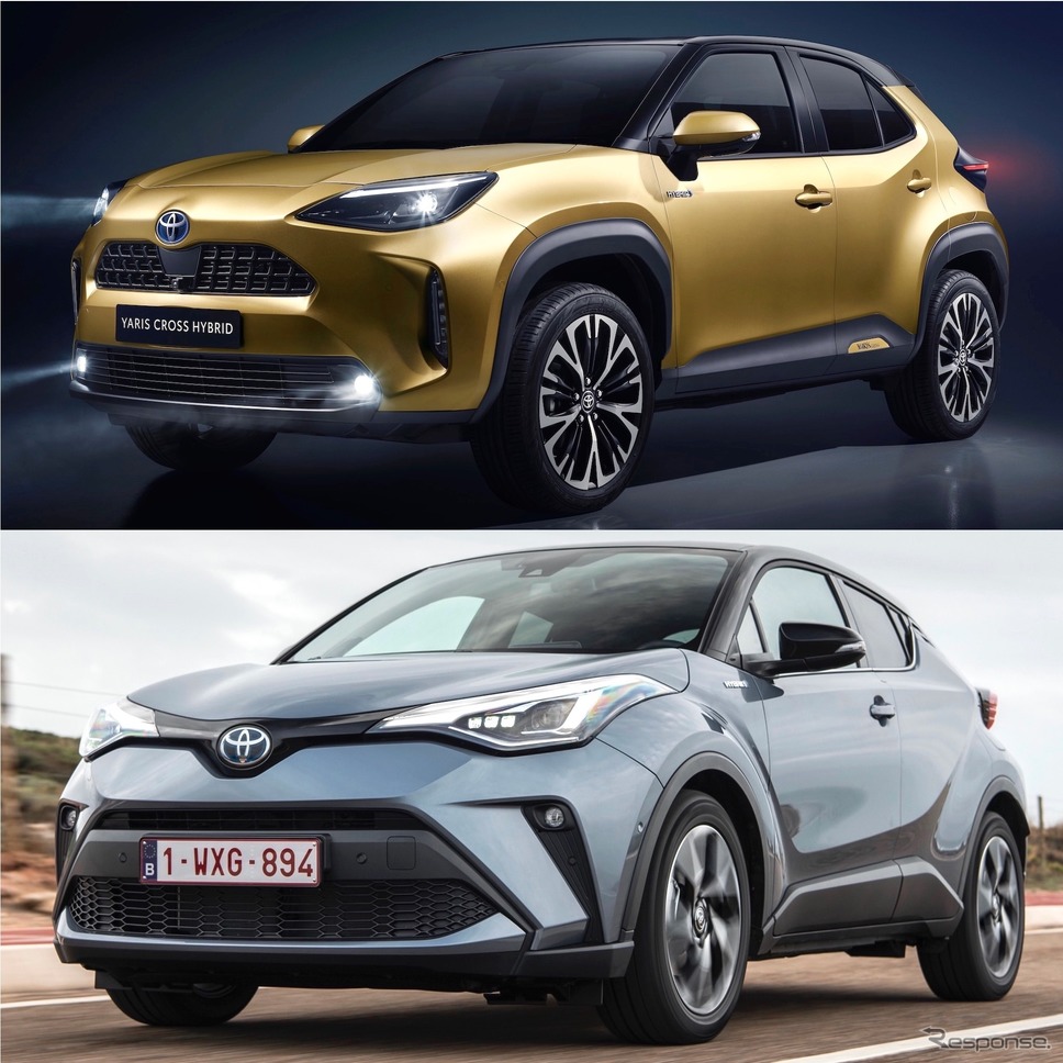 上:ヤリスクロス vs 下:C-HR(いずれも欧州仕様)《photo by Toyota》