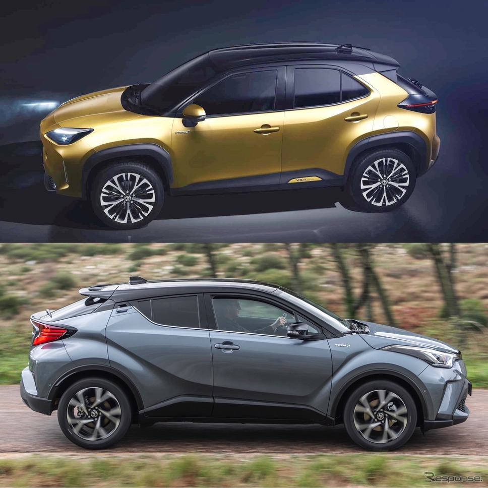 上:ヤリスクロス vs 下:C-HR(いずれも欧州仕様)《photo by Toyota》