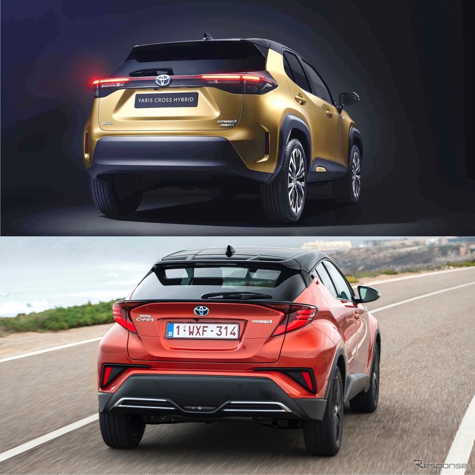 上:ヤリスクロス vs 下:C-HR(いずれも欧州仕様)《photo by Toyota》