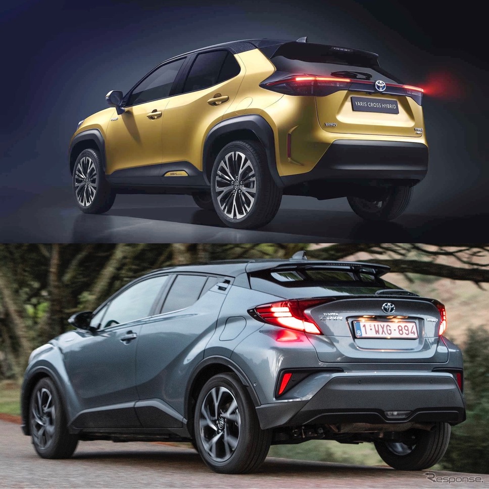 上:ヤリスクロス vs 下:C-HR(いずれも欧州仕様)《photo by Toyota》