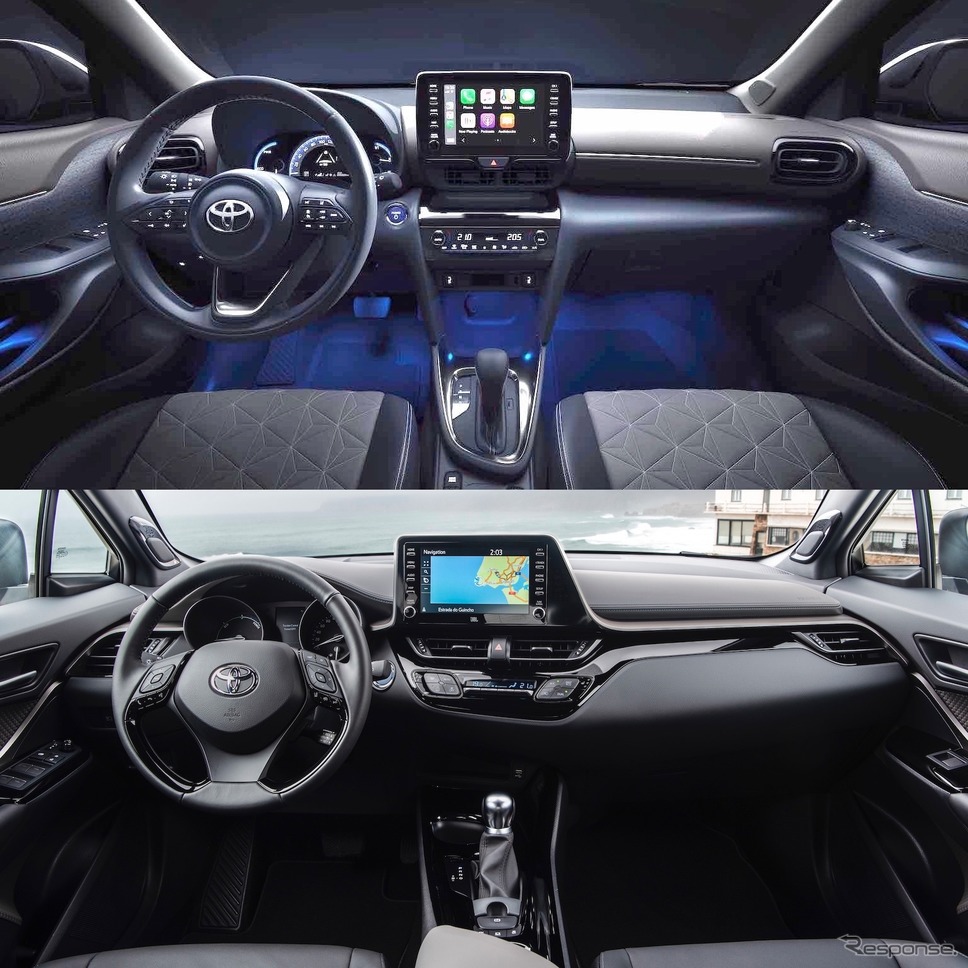 上:ヤリスクロス vs 下:C-HR(いずれも欧州仕様)《photo by Toyota》