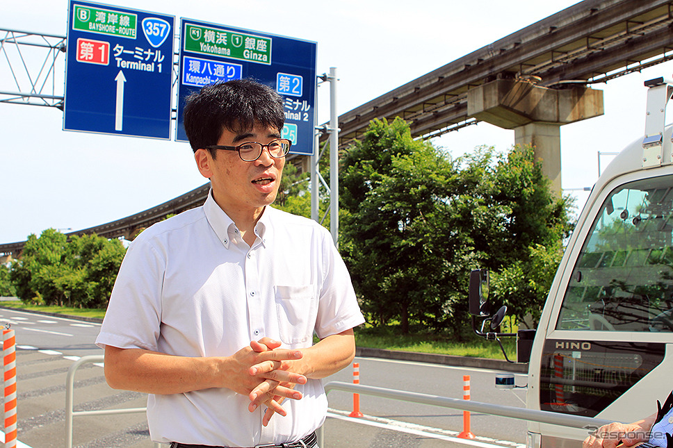 羽田空港 自動運転バス実証実験で計測を繰り返す埼玉工業大学自動運転AIバス(2020年6月21日)戦略的イノベーション創造プログラム(SIP)第2期)《撮影 大野雅人(Gazin Airlines)》