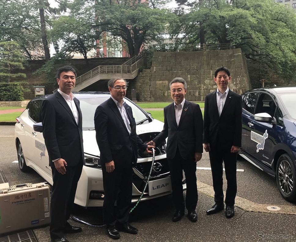 日産自動車、福井県との電気自動車を活用した「災害連携協定」を締結《画像：日産自動車》