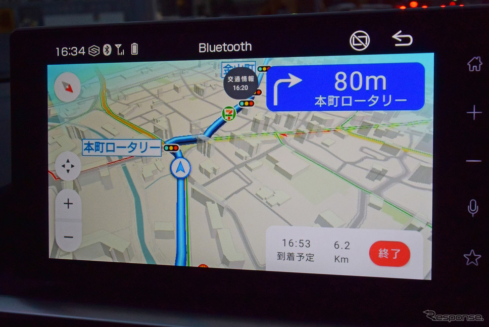 スマホナビをミラーリング表示できるディスプレイオーディオ。車載機としてもスマホのほうが使いやすい時代がすでに到来しつつあることを実感した。《撮影 井元康一郎》
