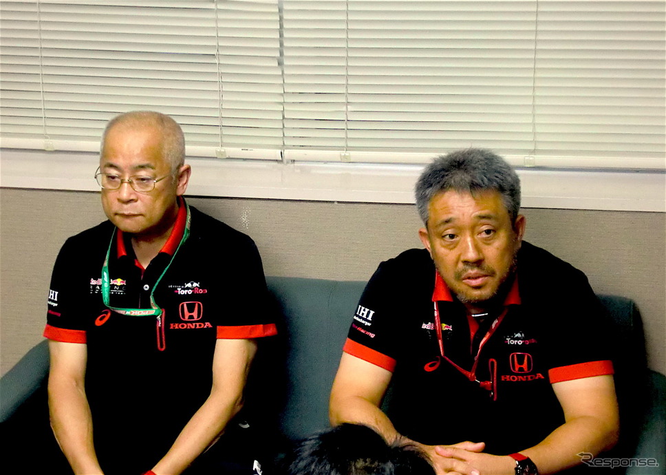ホンダF1の首脳、(左から)浅木氏と山本氏(写真は2019年日本GP)。《撮影 遠藤俊幸》