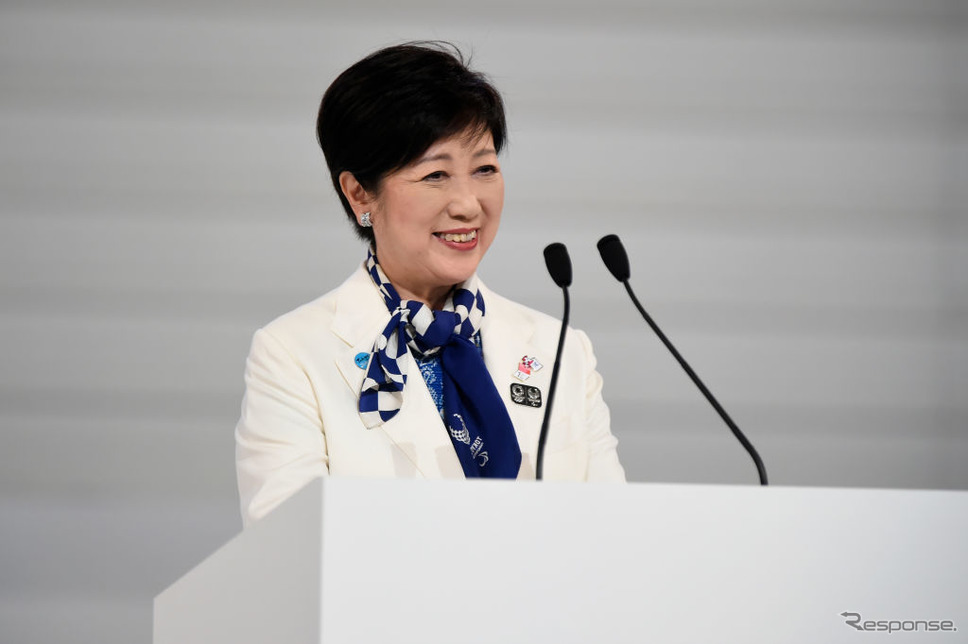 再選された小池都知事《Photo by Matt Roberts/Getty Image Sport/ゲッティイメージズ》