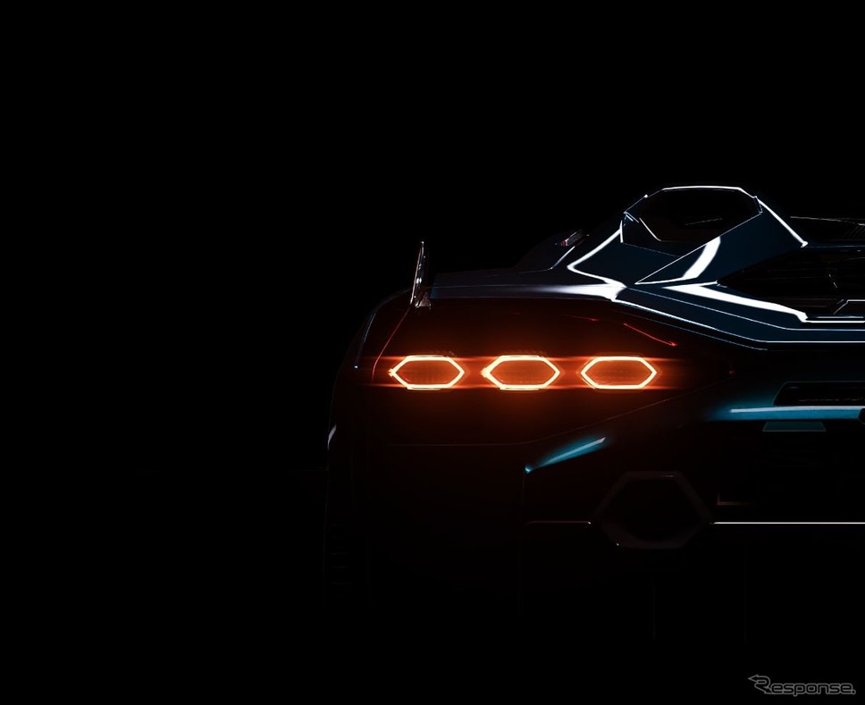 ランボルギーニの新型車のティザーイメージ《photo by Lamborghini》