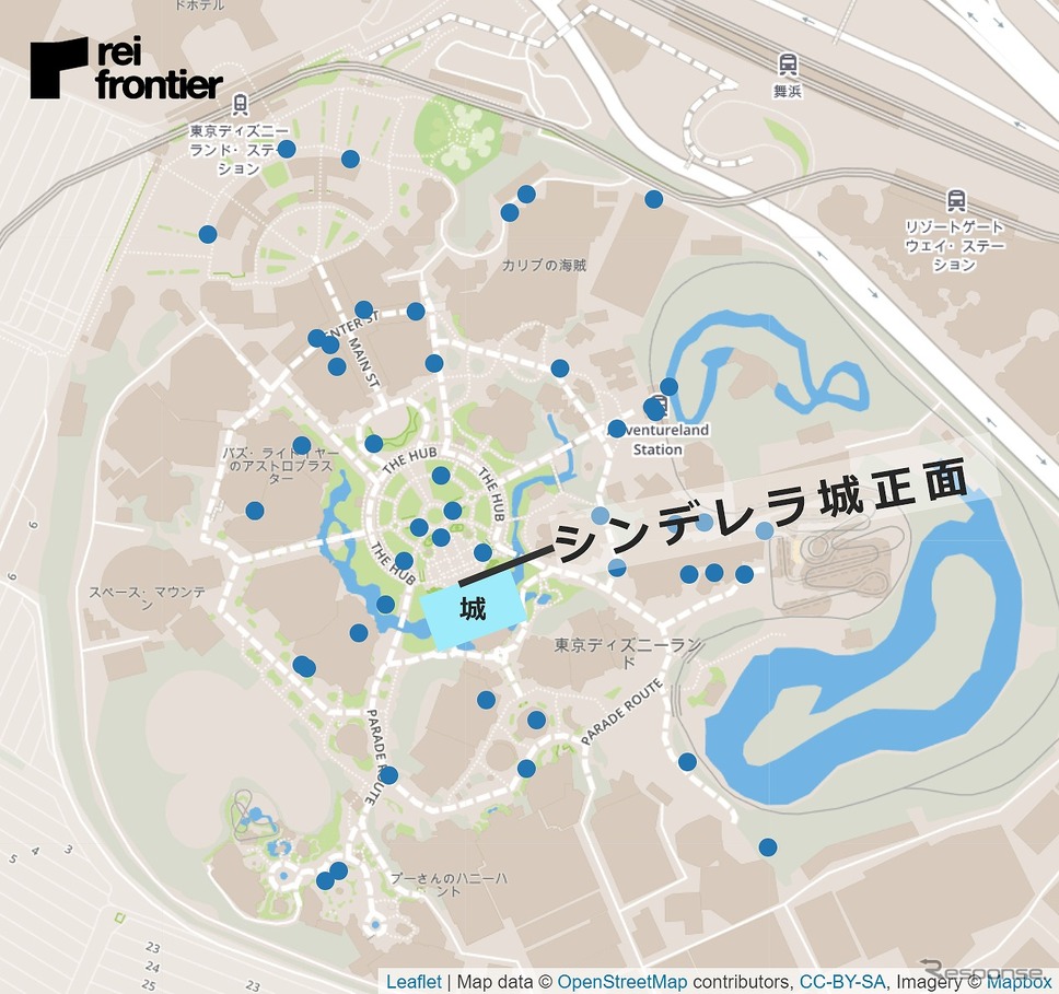 30分以上滞在した場所《図版提供 レイ・フロンティア》