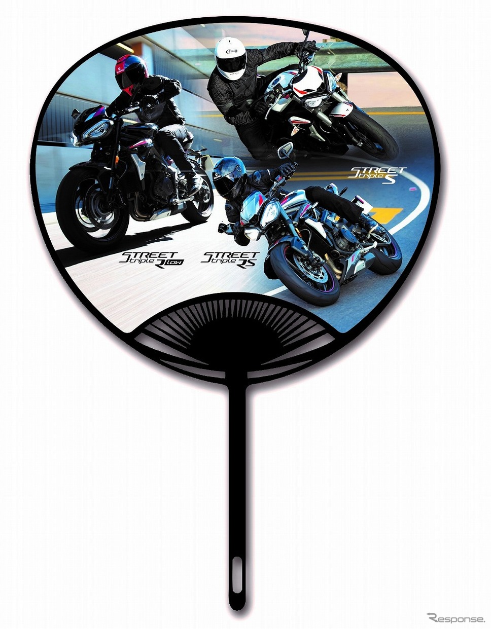 トライアンフオリジナルうちわ《写真提供 トライアンフ モーターサイクルズ ジャパン》
