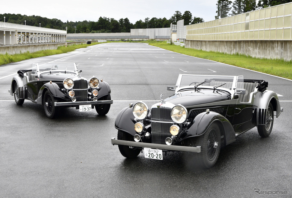 アルヴィスのコンティニュエーションシリーズ『4.3リッター・バンデン・プラ・ツアラー』（右）と1937年当時の車両《写真撮影 雪岡直樹》