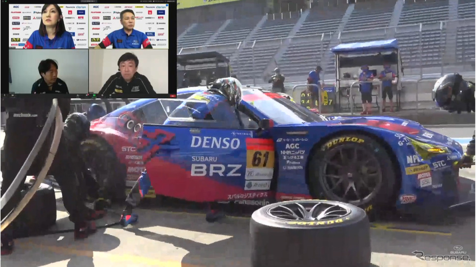 SUBARU On-TubeによるSUPER GT LIVE配信(スクリーンショット)《撮影 雪岡直樹》
