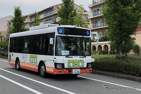 神姫バスの中型自動運転バス実証実験《写真提供 ブリヂストン》