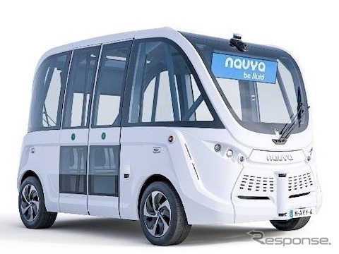 マクニカが取り扱う自動運転シャトルバス「ナビヤ」《写真提供 マクニカ》