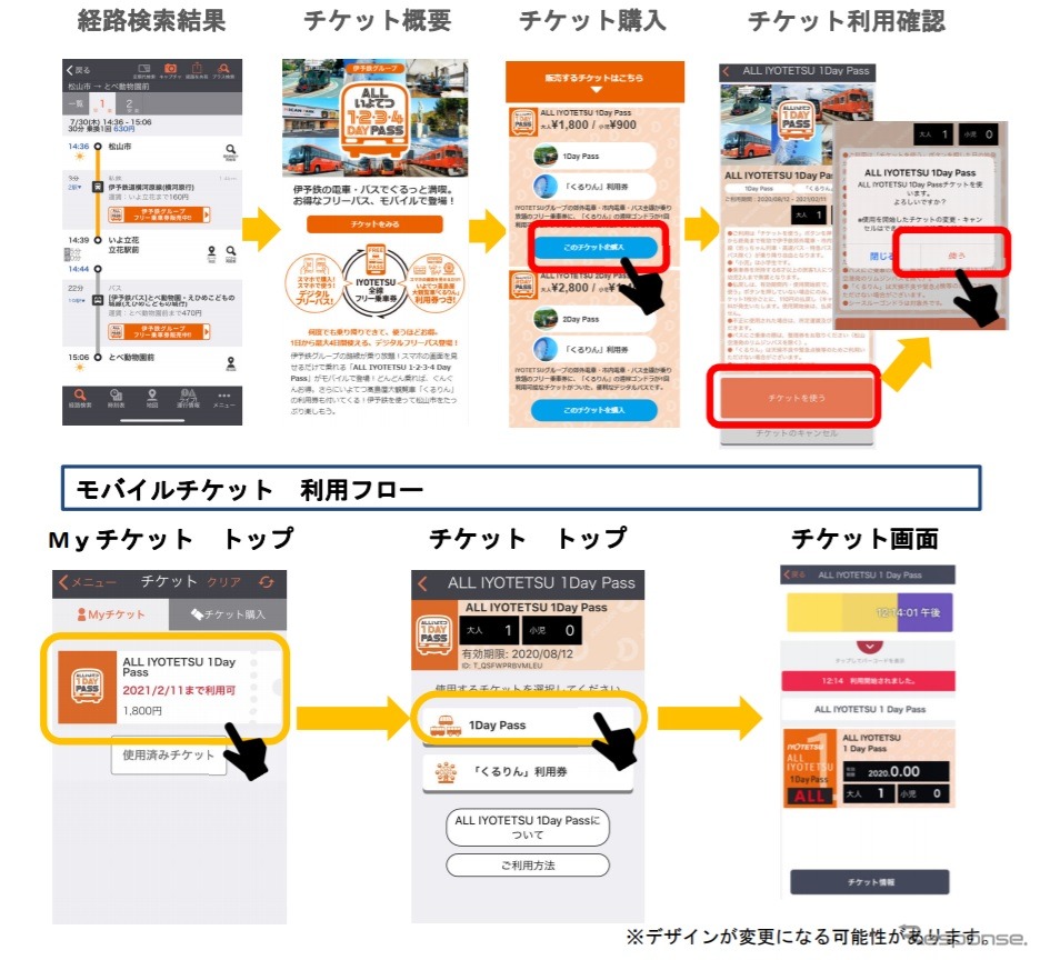 乗換案内で提供する伊予鉄MaaSのイメージ《写真提供 ジョルダン》