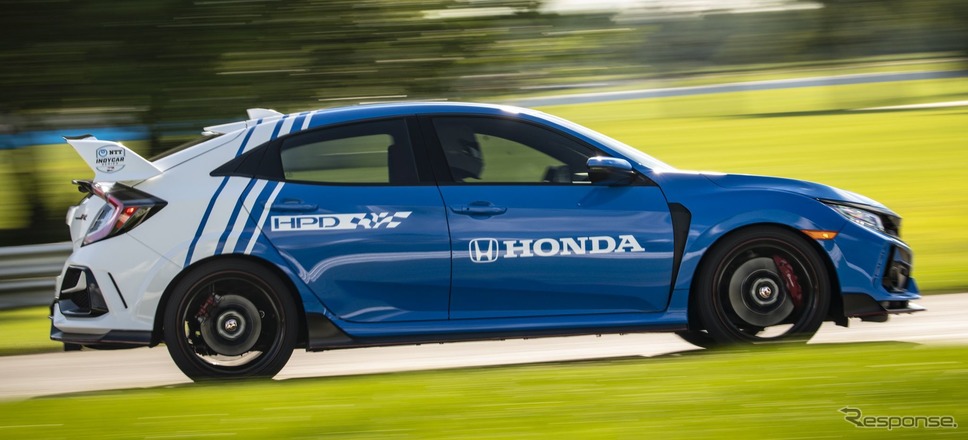 ホンダ・シビックタイプR改良新型のインディカー・シリーズのペースカー《photo by Honda》