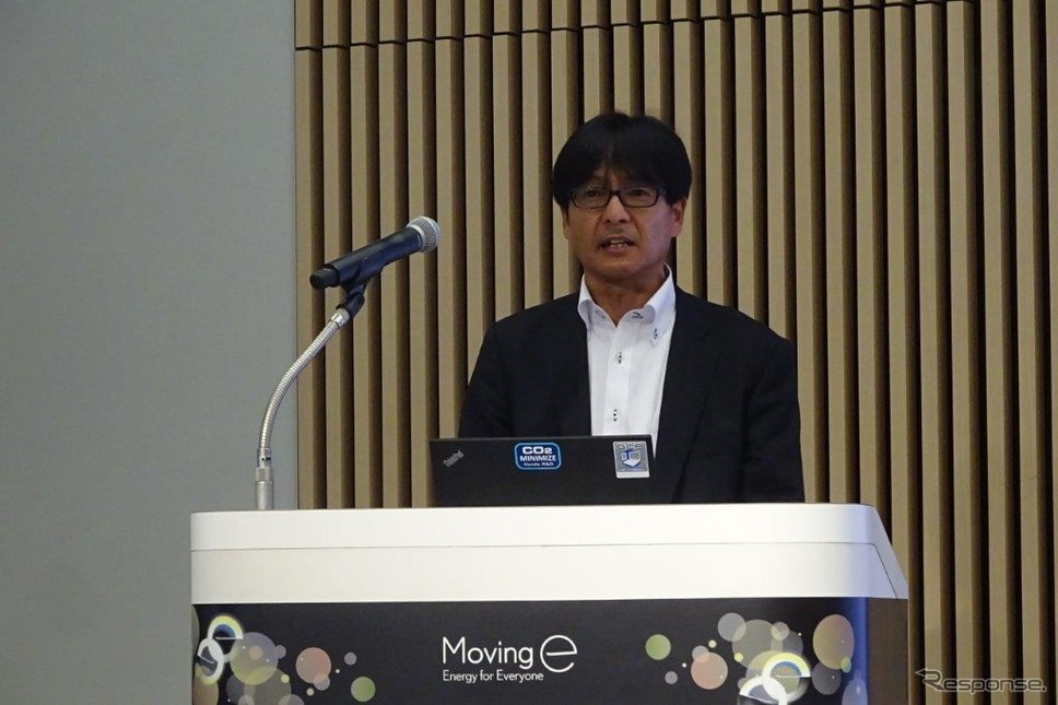 本田技術研究所の岩田和之氏(先進パワーユニット・エネルギー研究所エクゼクティブチーフエンジニア)《写真撮影 池原照雄》