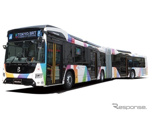 東京BRT使用車両イメージ：ハイブリッド連節バス、いすゞエルガデュオ《写真提供 いすゞ自動車》