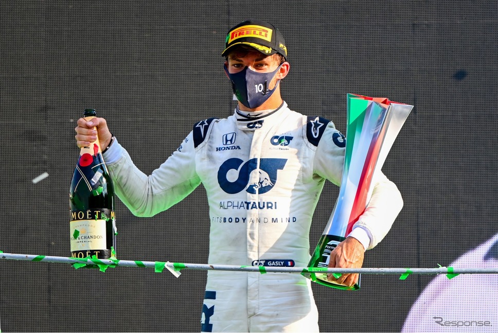イタリアGPで優勝したガスリー（9月6日）《写真提供 ホンダエアクラフトカンパニー》