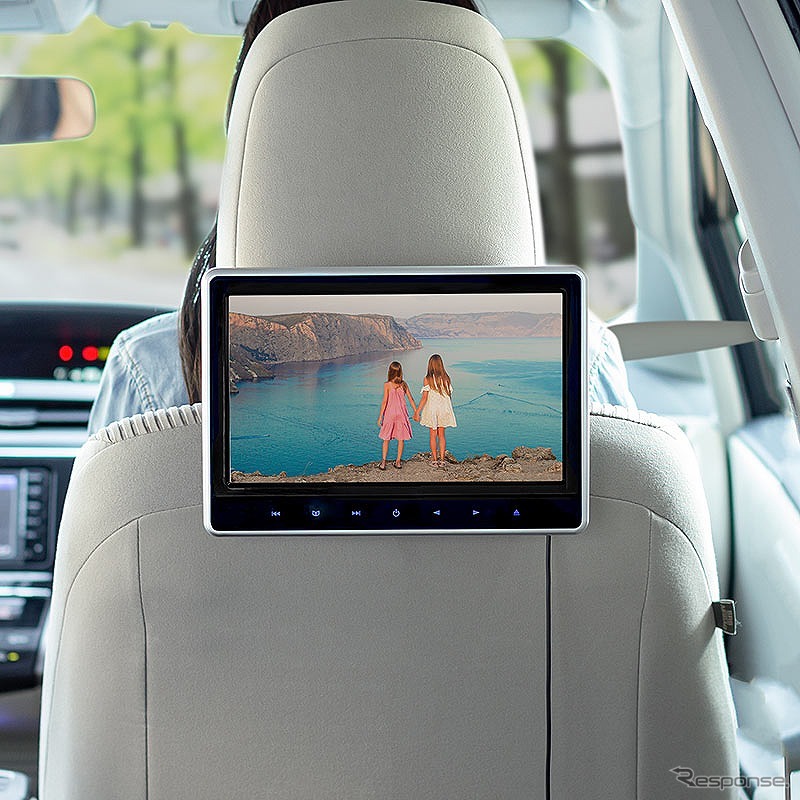 10.1型ヘッドレスト取り付け車載プレーヤー 200-CAR073《写真提供 サンワサプライ》