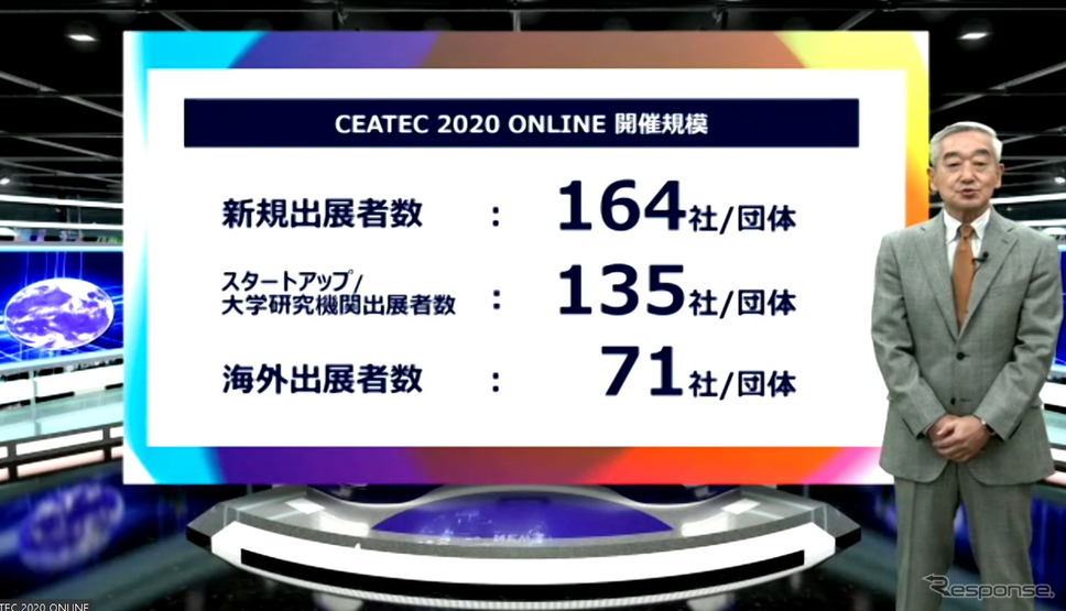 「CEATEC 2020 オンライン」のついて説明するCEATEC実施協議会エグゼクティブプロデューサーの鹿野清氏《写真：オンライン画面から》