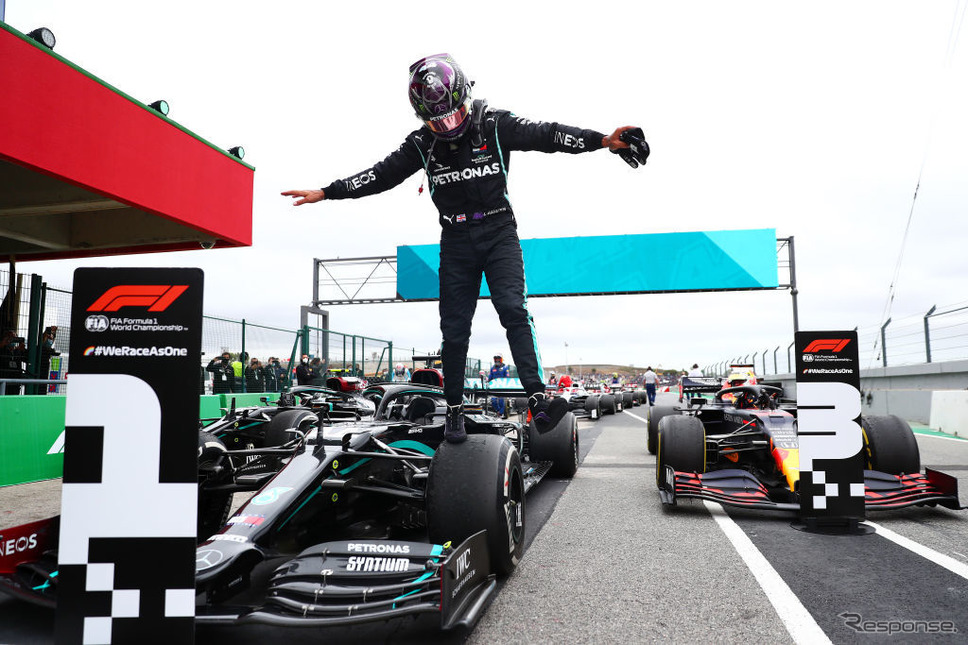 F1で通算92勝したハミルトン（メルセデス）《Photo by Dan Istitene - Formula 1/Formula 1 via Getty Images/ゲッティイメージズ》