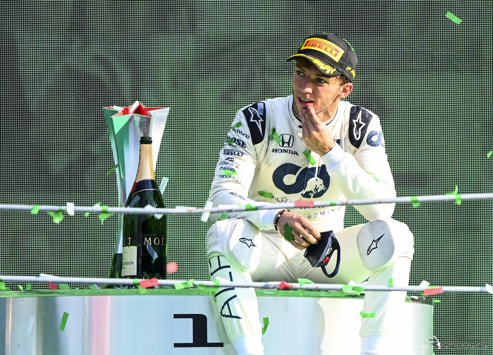 今季イタリアGPでF1初優勝を飾った#10 P.ガスリー（アルファタウリ・ホンダ）。《写真提供 Honda》