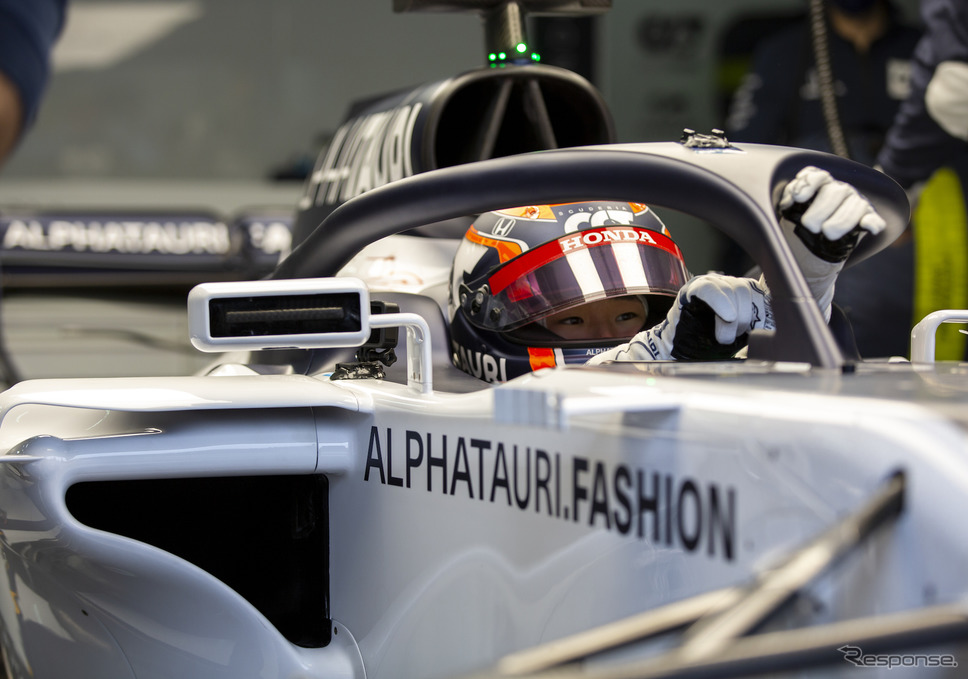 角田裕毅がイモラでアルファタウリ・ホンダの18年型車をドライブ。《写真提供 AlphaTauri / Red Bull》