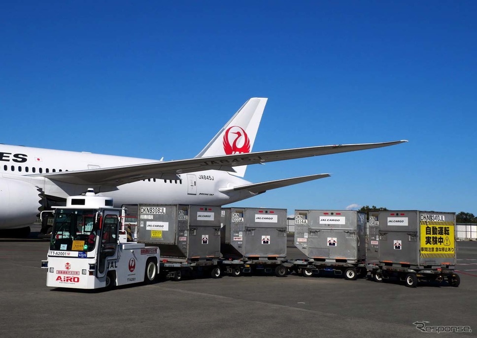 成田空港敷地内で実施された自動運転EV貨物けん引車の実証実験