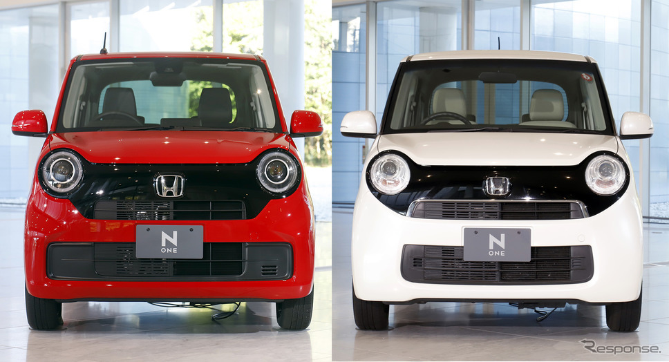 ホンダ N-ONEの新旧フロントビュー比較（左が新型、右が先代）《写真撮影  小林岳夫》