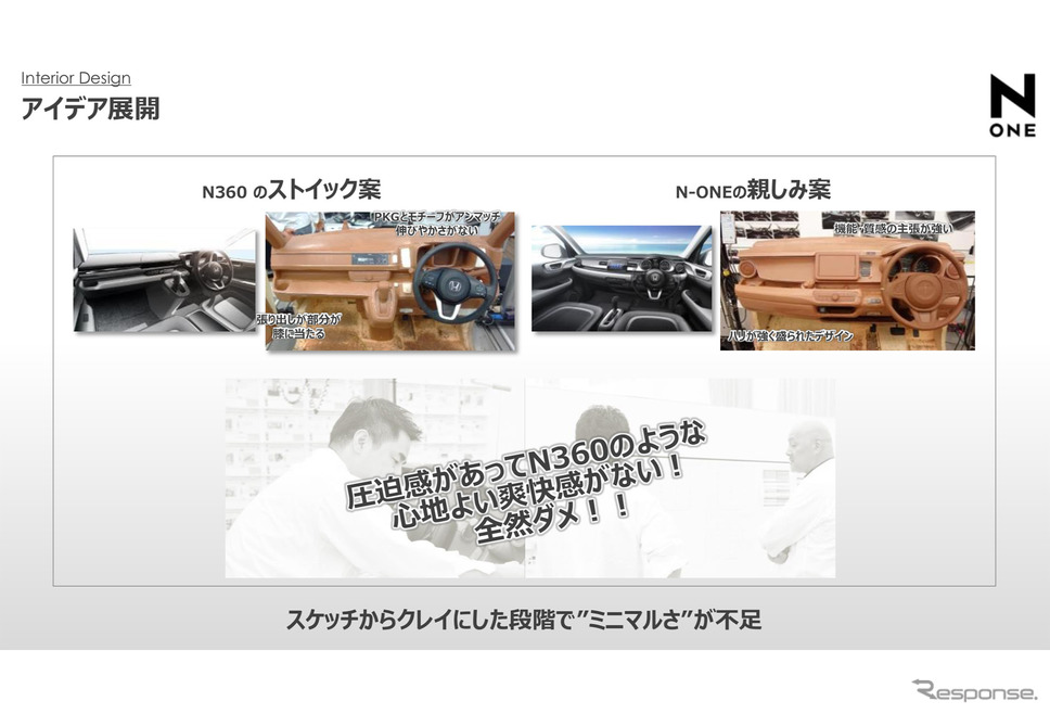 ホンダ N-ONE 新型のインテリアデザインはクレイモデルから作られた《写真提供 ホンダ》