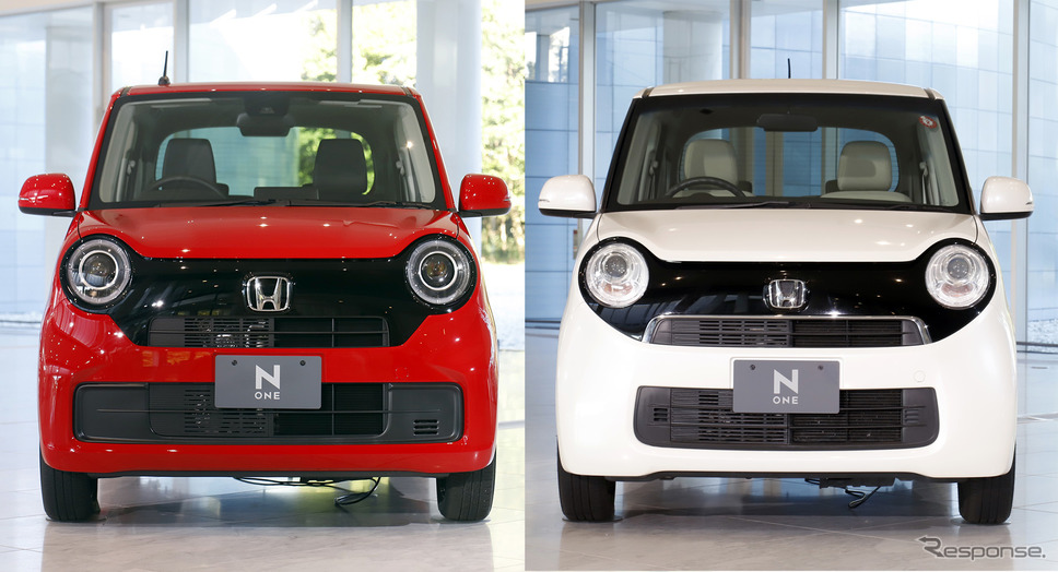 ホンダ N-ONEの新旧フロントビュー比較(左が新型、右が先代)《写真撮影 小林岳夫》