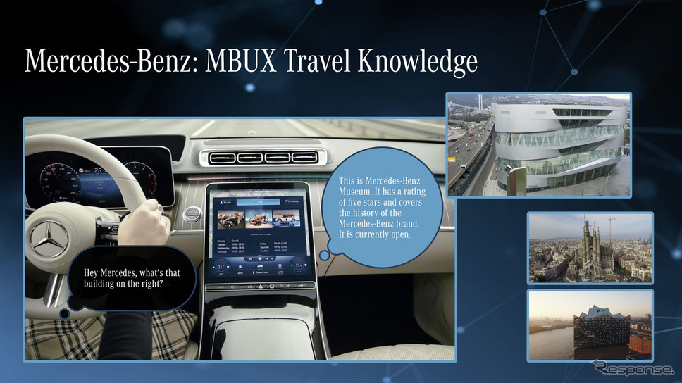 メルセデスベンツの「MBUX」の新機能「メルセデストラベルナレッジ」《photo by Mercedes-Benz》