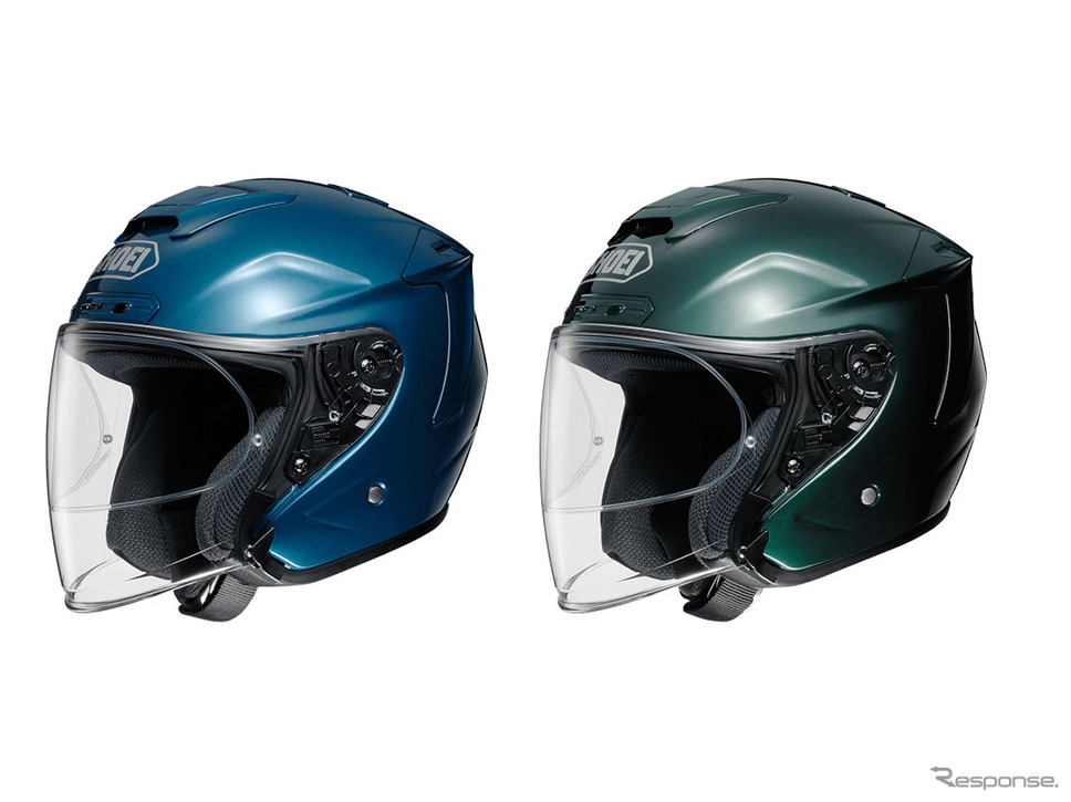 SHOEI J-FORCE IV ブリティッシュグリーン(右)とラグナブルー(左)《写真提供 SHOEI》