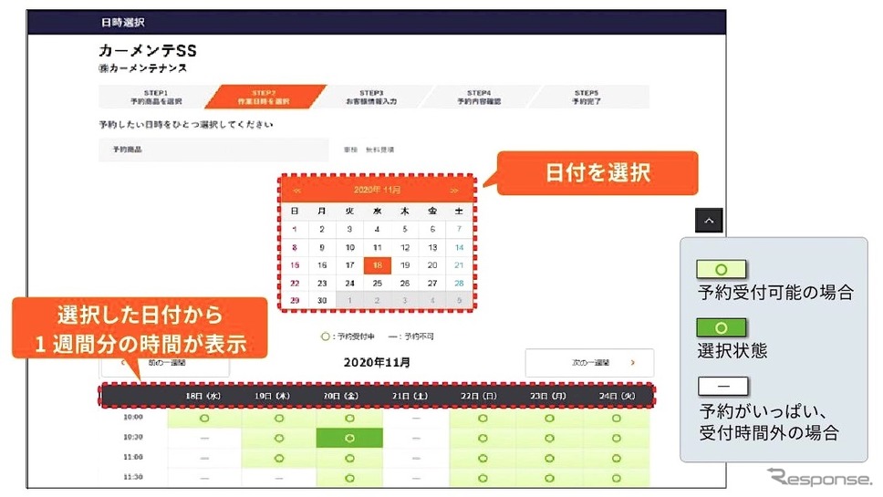 ウェブサイト(受付画面)イメージ《画像提供 ENEOS》