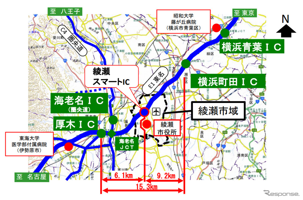 綾瀬スマートIC《写真提供 中日本高速道路》