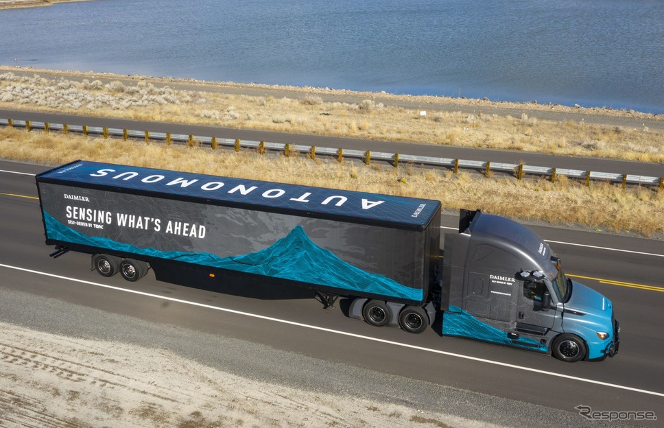 ダイムラーの自動運転トラックの公道テスト《photo by Daimler》