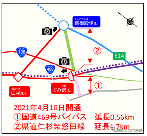 国道469号バイパス・県道仁杉柴怒田線《図版提供 中日本高速道路》