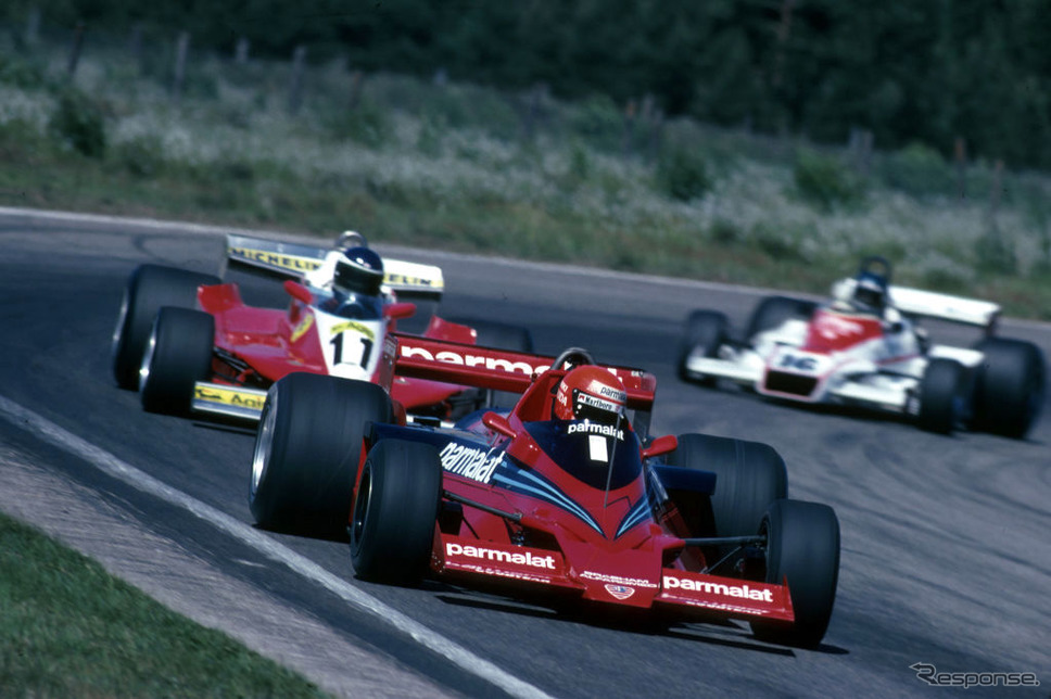 1978年F1スウェーデンGP、ニキ・ラウダのブラバムBT46Bがカルロス・ロイテマンのフェラーリ312T3をリードする。《Photo by Hoch Zwei/Corbis Sport/ゲッティイメージズ》