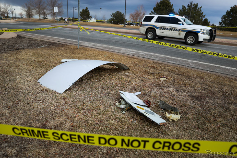 脱落したボーイング777型機の部品（米コロラド州）《Photo by Michael Ciaglo/Getty Images News/ゲッティイメージズ》