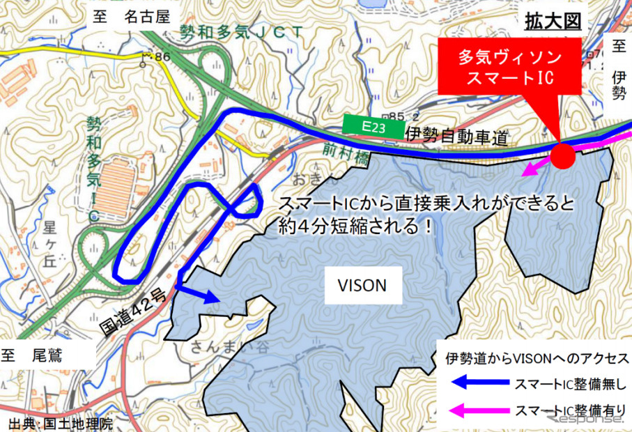 多気ヴィソンスマートIC(位置図)《図版提供 中日本高速道路》